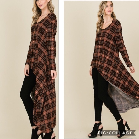 Blu Trends Tops - SALE! Rust & Black High Low Top